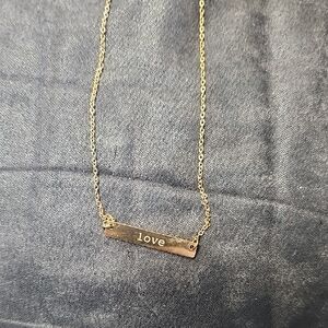 Jook And Nona Brand 'Love' Bar Necklace